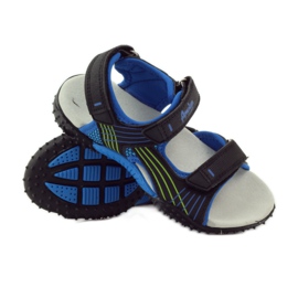 American Club Sandale cu inserție din piele americană 5261 negru albastru verde 3