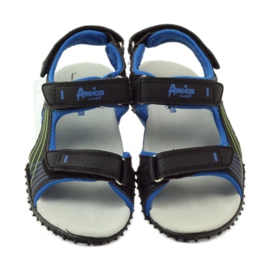 American Club Sandale cu inserție din piele americană 5261 negru albastru verde 4