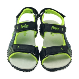 American Club Sandale cu inserție din piele americană 5261 verde negru 4