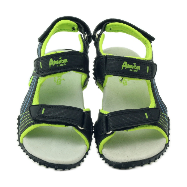 American Club Sandale cu inserție din piele americană 5261 verde negru 4
