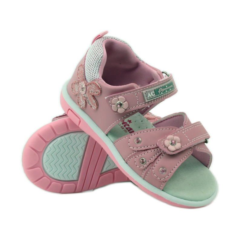 American Club Sandale cu inserție din piele americană 87285 roz 3