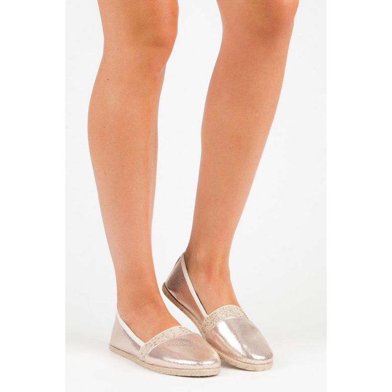 Espadrile aurii mckeylor galben roz 1