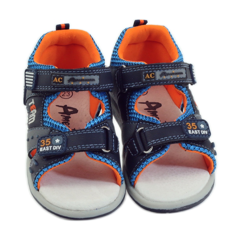 American Club Sandale cu inserție din piele americană 87297 albastru marin 4 American Club Sandale cu inserție din piele americană 87297 albastru marin 4