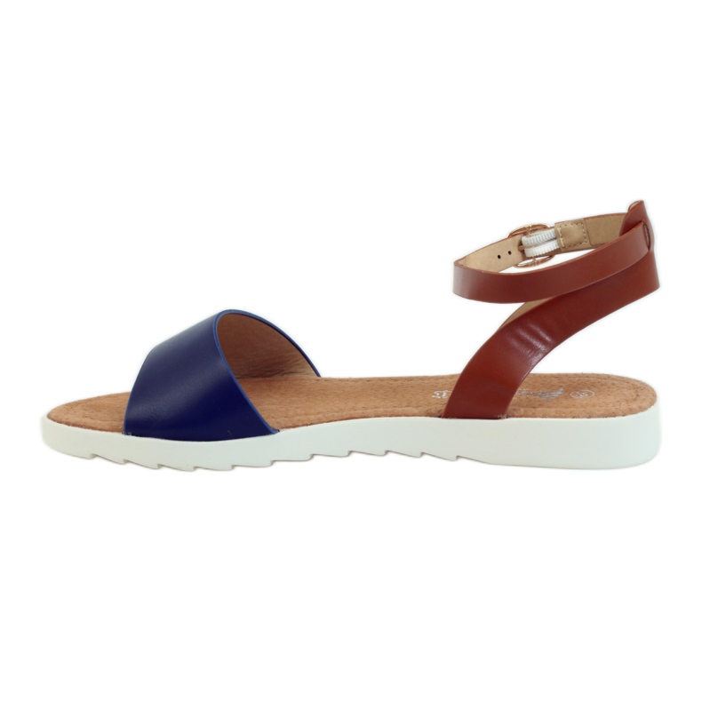 American Club Sandale americane cu branț din piele 170621 maro albastru marin 2 American Club Sandale americane cu branț din piele 170621 maro albastru marin 2