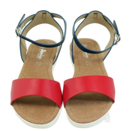 American Club Sandale americane cu branț din piele 170621 roșu albastru marin 3 American Club Sandale americane cu branț din piele 170621 roșu albastru marin 3