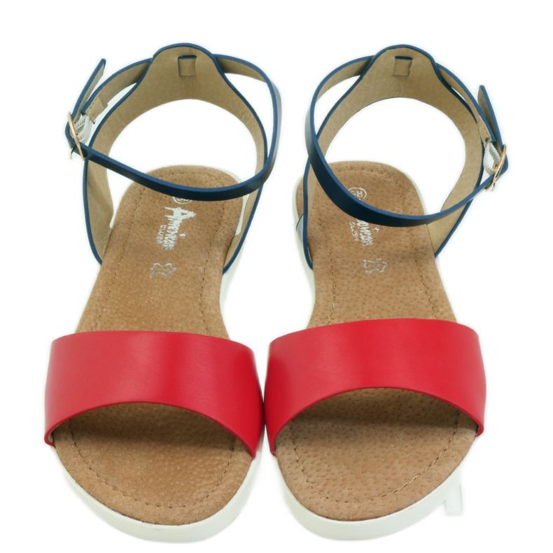 American Club Sandale americane cu branț din piele 170621 roșu albastru marin 3 American Club Sandale americane cu branț din piele 170621 roșu albastru marin 3