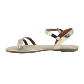 Sandale American Club 052 cu sclipici aurii de aur 2