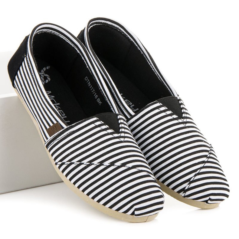 McKey Espadrile confortabile cu dungi negru 1 McKey Espadrile confortabile cu dungi negru 1