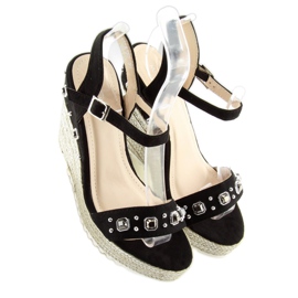 Espadrile negre pe pane, negre TS-2730 Black negru 2