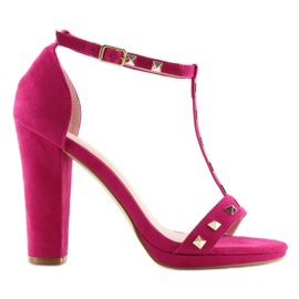 Sandale pe post fuchsia A03 fuchsia roz 1