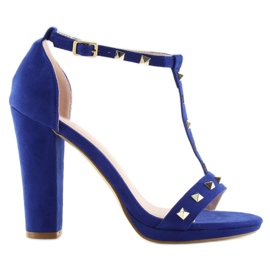 Sandale pe post A03 albastru bleumarin albastru marin 1