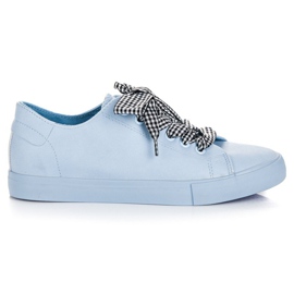 Ideal Shoes Pantofi Albastri Cu Franjuri albastru 5
