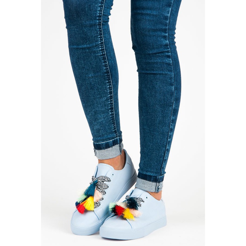 Ideal Shoes Pantofi Albastri Cu Franjuri albastru 1