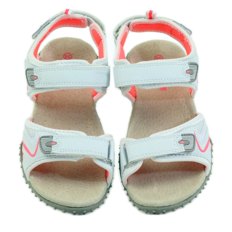 American Club Sandale cu inserție din piele americană 1707 portocale alb 4