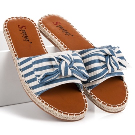 Seastar Flip-flops eleganti cu dungi albastru 2