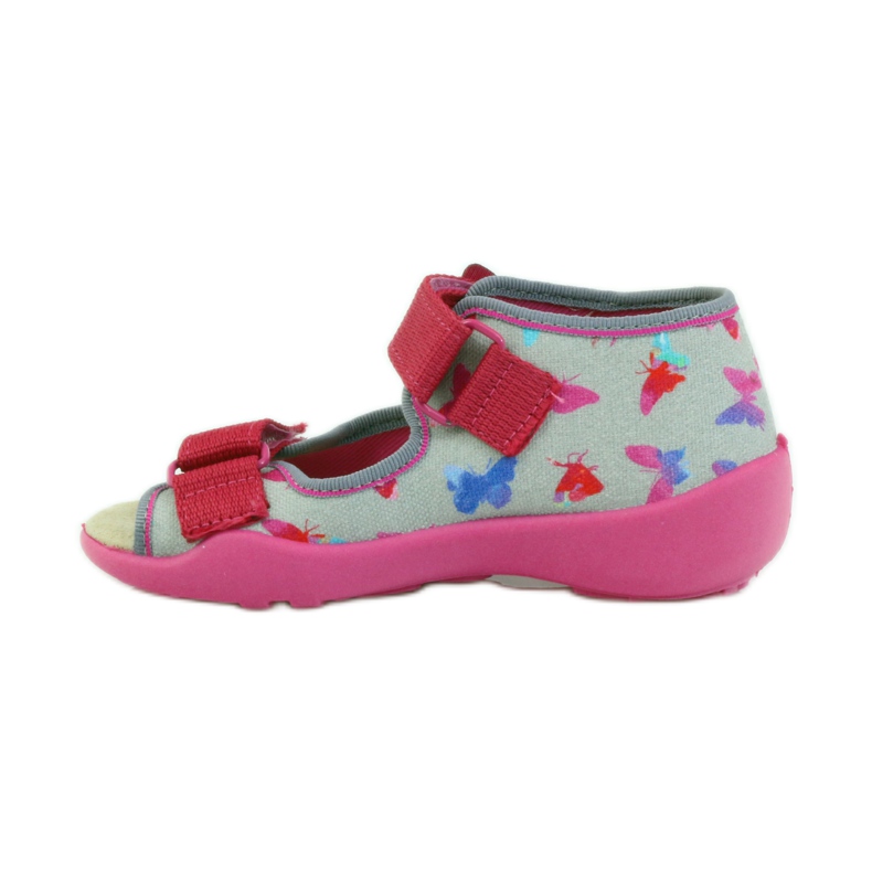 Sandale Befado 242p077 cu inserție din piele roz gri 2