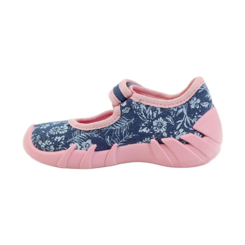 Papuci balerini cu flori Befado 109p160 roz gri albastru 2 Papuci balerini cu flori Befado 109p160 roz gri albastru 2