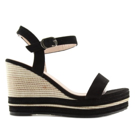 Sandale negre pe toc 1505-2 negre negru 2