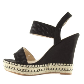 Sandale negre pe toc 3811-7 negre negru 2