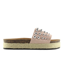 Papuci espadrile cu crampoane roz S03 roz 2