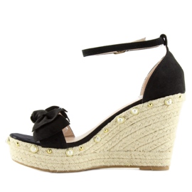 Sandale negre espadrile pe pane L2668 negru 2 Sandale negre espadrile pe pane L2668 negru 2