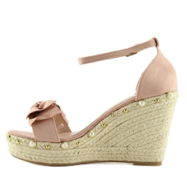 Sandale, espadrile pe pane roz L2668 2