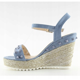 Espadrile albastre pe pane, albastru TS-16 Blue 5