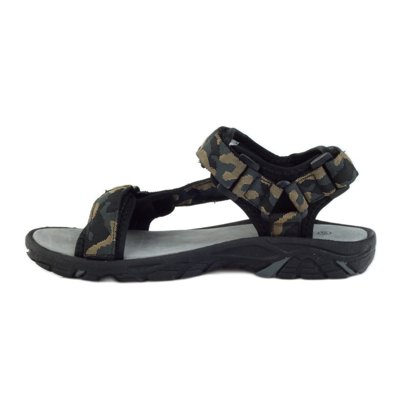 American Club Sandale cu inserție din piele americană 1728 negru maro 2