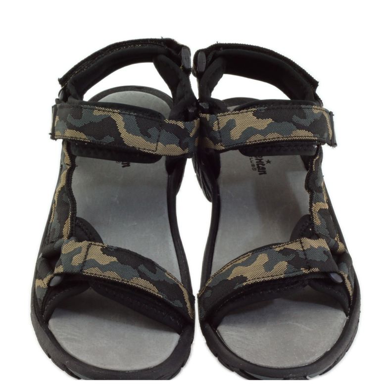 American Club Sandale cu inserție din piele americană 1728 negru maro 4