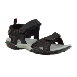 American Club Sandale cu inserție din piele americană 1715 negru 1