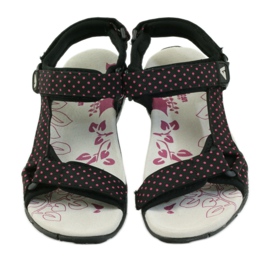 American Club Sandale cu inserție din piele americană 1717 roz negru 4