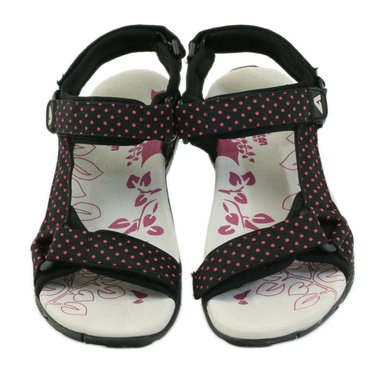 American Club Sandale cu inserție din piele americană 1717 roz negru 4