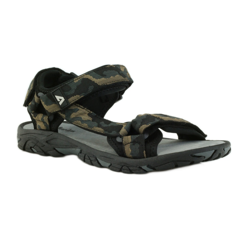 American Club Sandale din piele American 1728 camo gri maro negru 1
