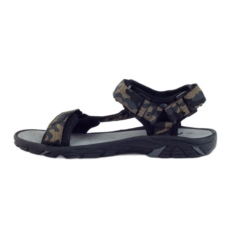 American Club Sandale din piele American 1728 camo gri maro negru 2