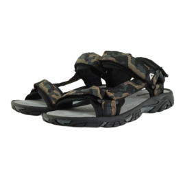 American Club Sandale din piele American 1728 camo gri maro negru 3