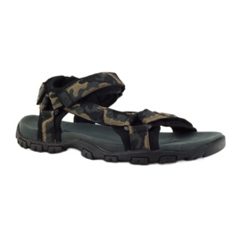 American Club Sandale cu inserție din piele American 1729 camo negru maro gri 1