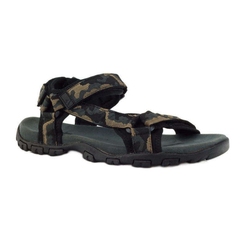 American Club Sandale cu inserție din piele American 1729 camo negru maro gri 1