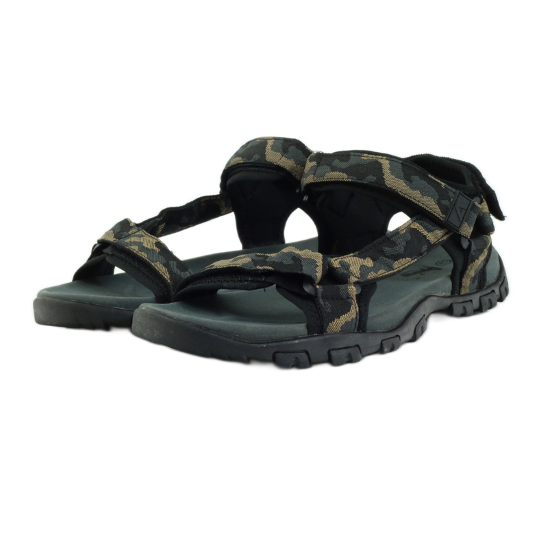 American Club Sandale cu inserție din piele American 1729 camo negru maro gri 3