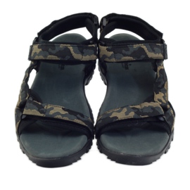 American Club Sandale cu inserție din piele American 1729 camo negru maro gri 4