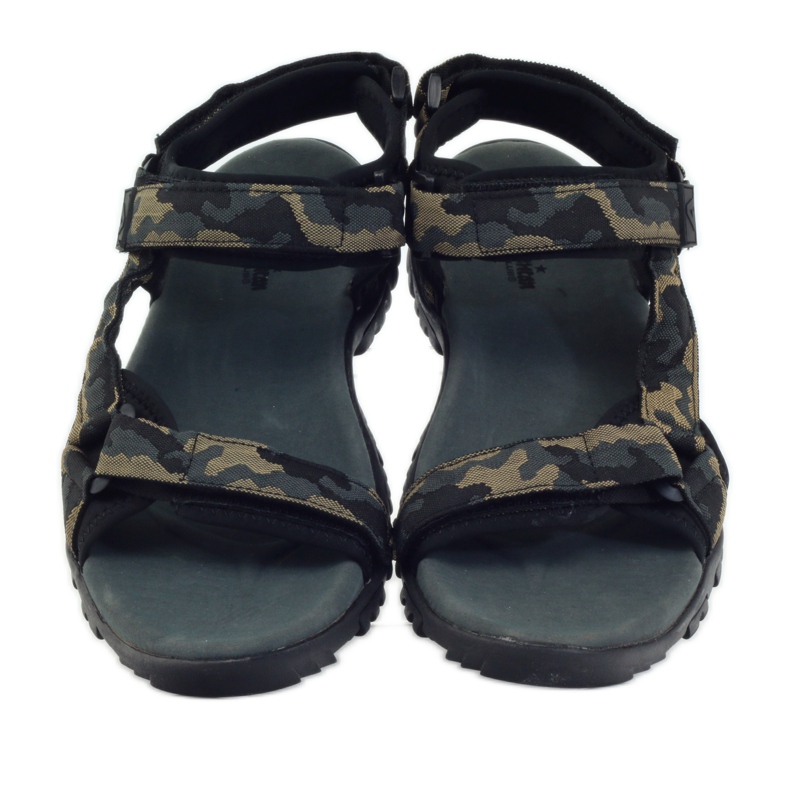 American Club Sandale cu inserție din piele American 1729 camo negru maro gri 4