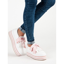 Adidași VICES la modă alb roz 2