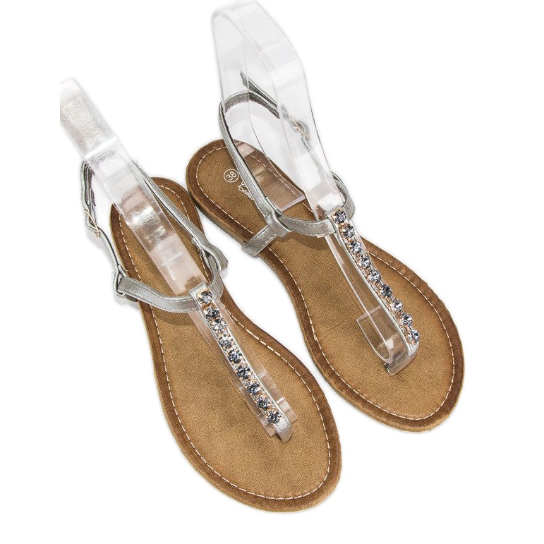 Comer Sandale argintii deschise gri 2