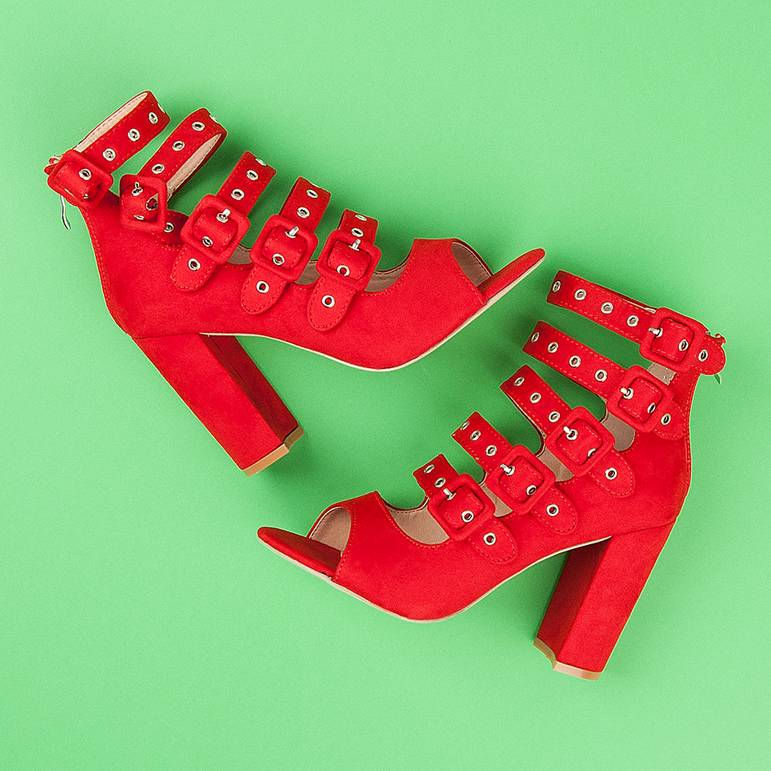 Vices Sandale rock pe stâlp de vicii roșu 1