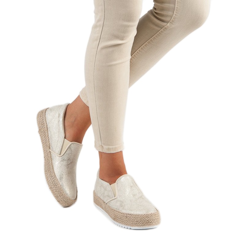 Betler Espadrile Aurii Pe Platformă de aur 1