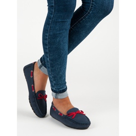 Tullo Mocasini eleganti din piele intoarsa albastru 1