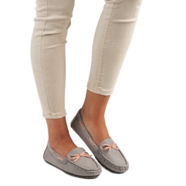 Tullo Mocasini eleganti din piele intoarsa gri 1