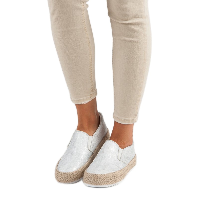 Betler Espadrile Argintii Pe Platformă gri 1