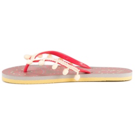 Ax Boxing Flip-flops cu pompoane portocale 1