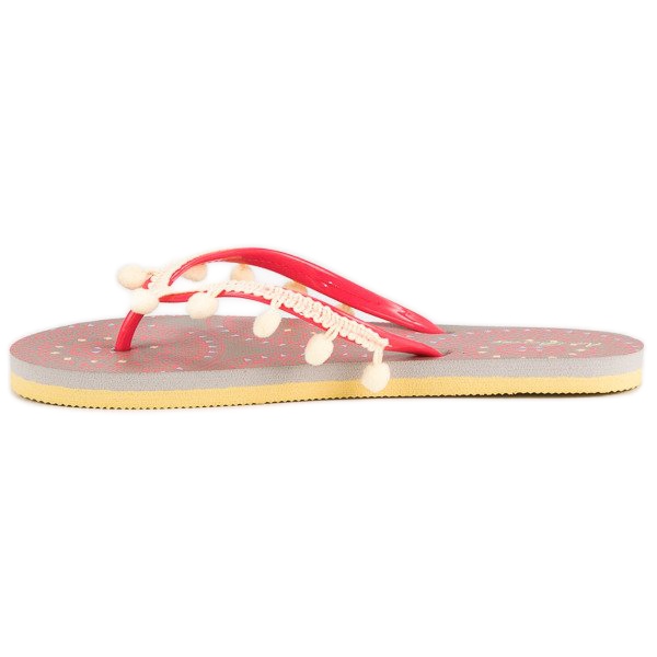 Ax Boxing Flip-flops cu pompoane portocale 1
