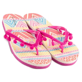 Ax Boxing Flip-flops cu pompoane roz 1